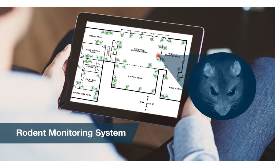 Software Exodus, la raccolta dati. Si vede un tablet con una planimetria di una mappa del pest control